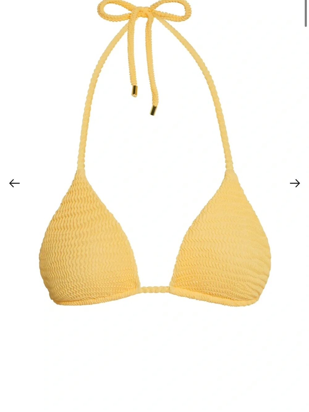 Monday Swimwear Yellow Textured Triangle Bikini top